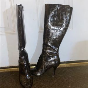 Nine West Croc Print Boots